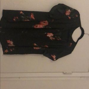 41 Hawthorn Black and Pink Floral Print Blouse